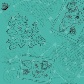 Ancient maps of magical islands lost in the sea