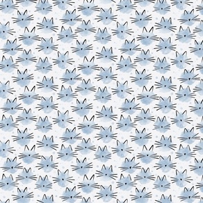 micro scale cat - ellie cat fog - watercolor drops cat - cute cat fabric and wallpaper
