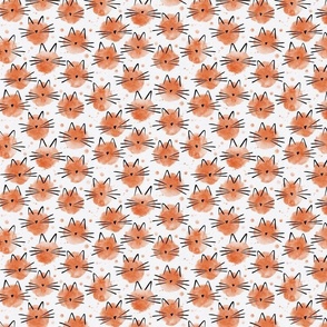micro scale cat - ellie cat peach - watercolor drops cat - cute cat fabric and wallpaper