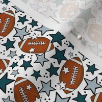 Small Scale Team Spirit Footballs and Stars in Philadelphia Eagles Colors Midnight Green Silver Black White