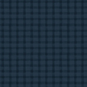 Christmas Day - Vintage washed out plaid dark blue M