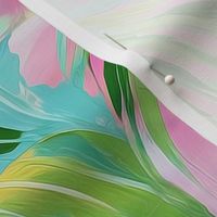 Island House Tropical Abstract Palm Trees Oil Painting Pattern - Beach House Pink Greens and Aquas