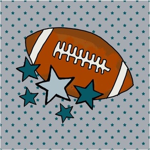 18x18 Panel Team Spirit Footballs and Stars in Philadelphia Eagles Colors Midnight Green Black Silver for DIY Throw Pillow Cushion Cover or Tote Bag