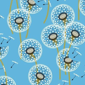 Dandelion seeds on Fancy Paper-Blue – littledogprintshop