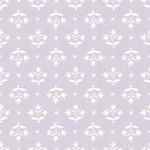 Tiny Thistle Stars White on Misty Lilac