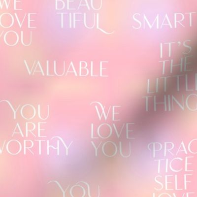 You are worthy - sweet classy affirmation self love motivational text in pink gradient