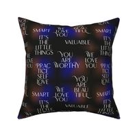 You are worthy - sweet classy affirmation self love motivational text in blue black gradient 
