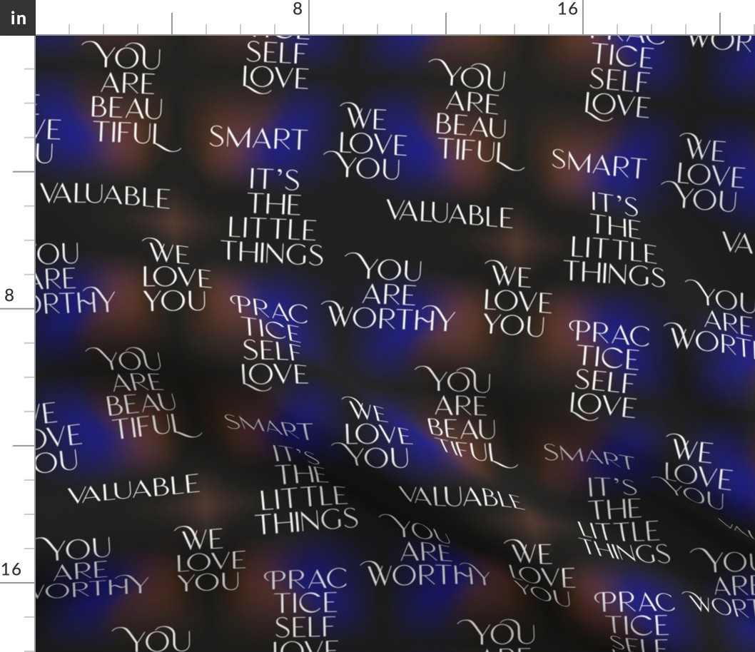 You are worthy - sweet classy affirmation self love motivational text in blue black gradient 