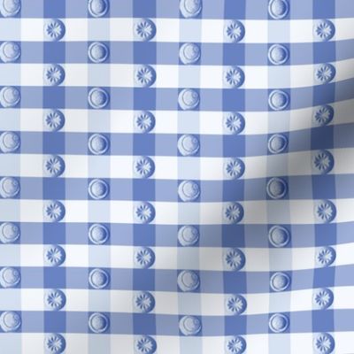 Buttoned up Gingham  – Royal Blue