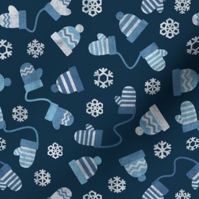 Winter Mittens and Hats - blues - LAD23