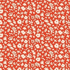 Wiggle Room Boho Bouquet Cream on Red Small Scale