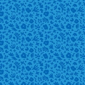 Wiggle Room Boho Bouquet Dark Blue on Blue Small Scale