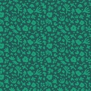 Wiggle Room Boho Bouquet Emerald Green on Evergreen Small Scale