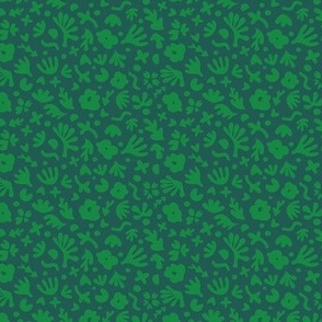 Wiggle Room Boho Bouquet Green on Evergreen Small Scale
