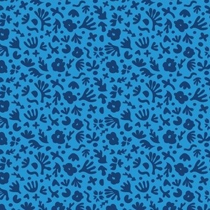 Wiggle Room Boho Bouquet Navy on Blue Small Scale