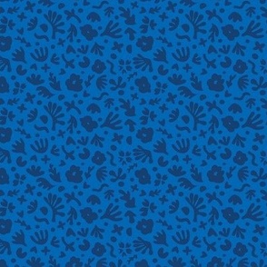 Wiggle Room Boho Bouquet Navy on Dark Blue Small Scale