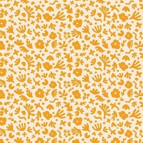 Wiggle Room Boho Bouquet Orange on Cream Small Scale