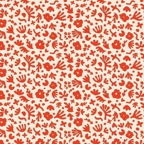Wiggle Room Boho Bouquet Red on Cream Small Scale