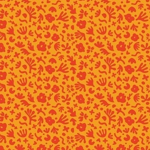 Wiggle Room Boho Bouquet Red on Orange Small Scale