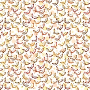 Autumn Leaves with a Twist of Warm Cream Shades Dots behind the leaf design