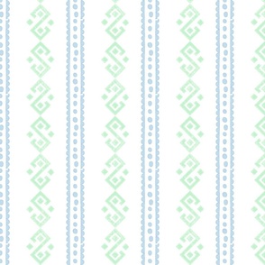 Kismet floral stripe  blue green