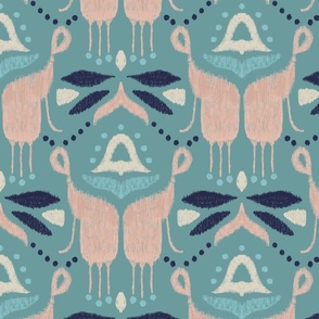 Ikat motifs teal