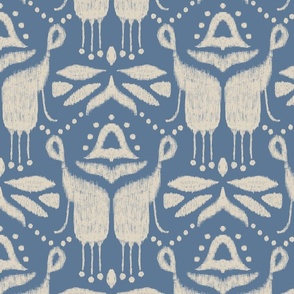 Ikat motifs white and blue
