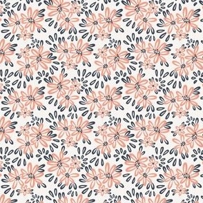 Navy and Pink Floral Seamless Pattern
