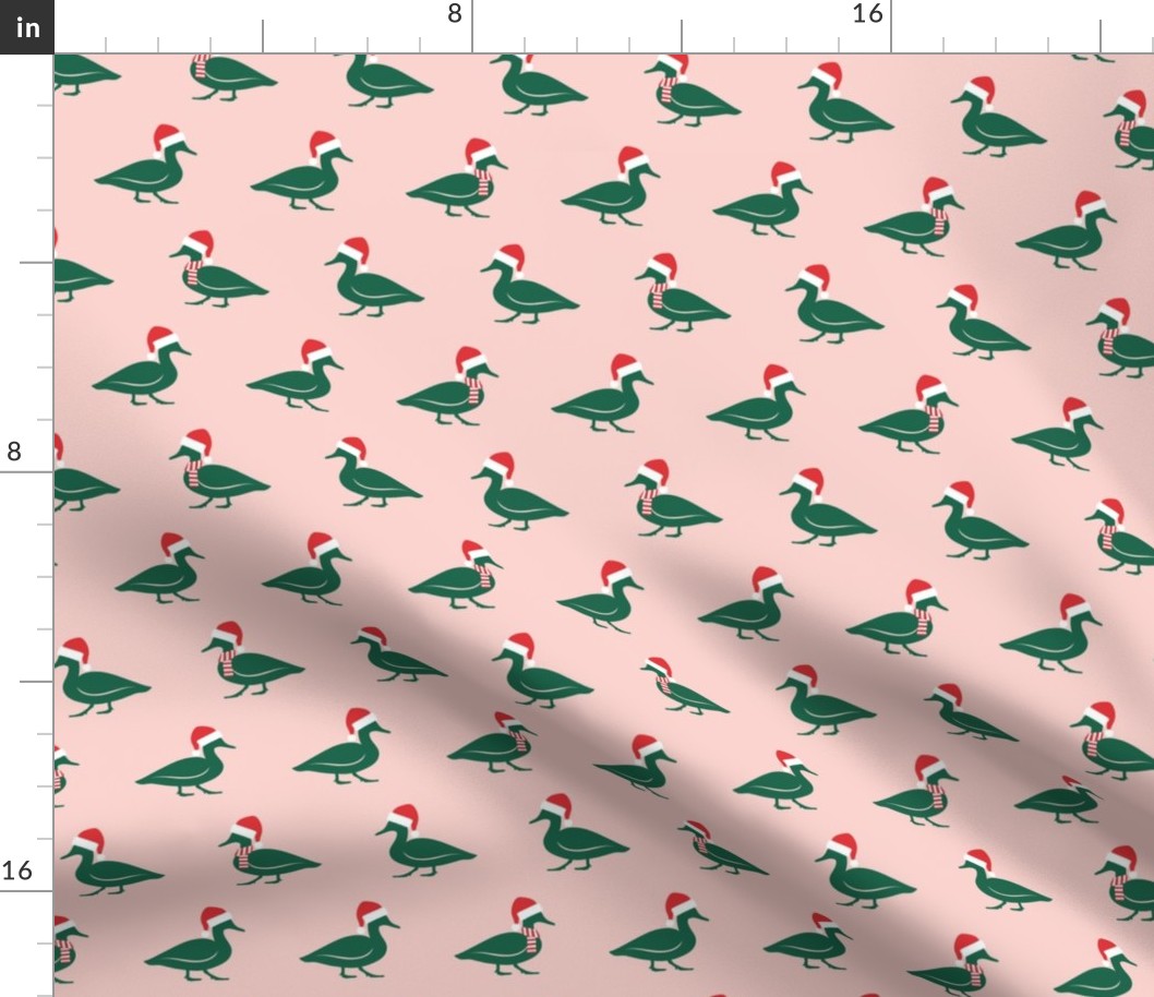 Christmas Ducks - Santa hats & Scarfs - pink - LAD23