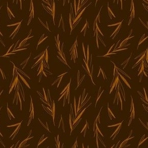 Leafy Scribbles in Orange and Brown