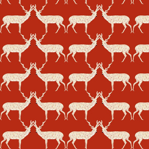 Christmas Deer - Dark Red