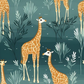 Cute Herd of Giraffes - Large