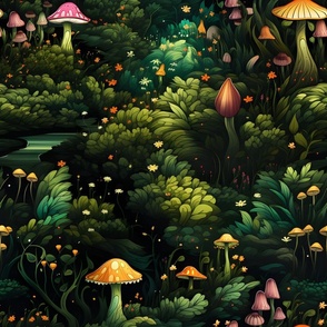 Mushrooms in a Fairytale Forest