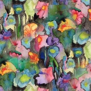 Wildflower Garden - Abstract Floral Print - Watercolor