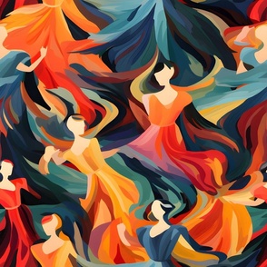 Abstract Dancing Women