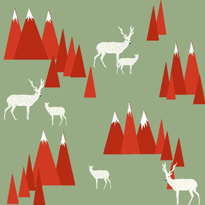 Christmas Deer - Woodland by Andrea Lauren