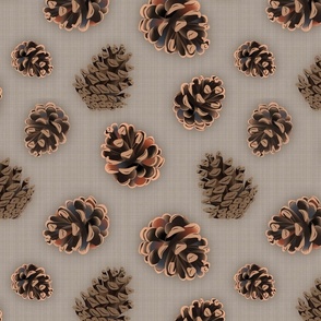 Pine cones Brown large scale