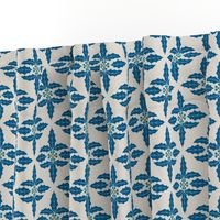 Cute Retro Holly Christmas Pattern in blue and brown