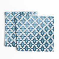 Cute Retro Holly Christmas Pattern in blue and brown