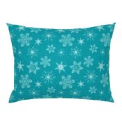 Blue Retro Snowflakes Pattern