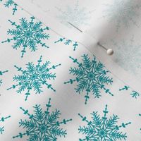 Blue Retro Snowflakes Pattern