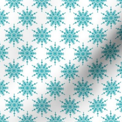 Blue Retro Snowflakes Pattern