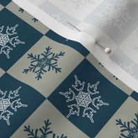 Blue Gold Holiday Snowflakes Pattern