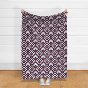 Patchwork Pattern / Cheater Quilt in shades of purple, neutral beige and white  - medium scale