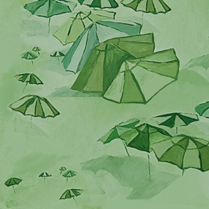 Beach Umbrellas in Green