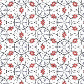 Red, White, and Blue Geometric tile (drum09) 