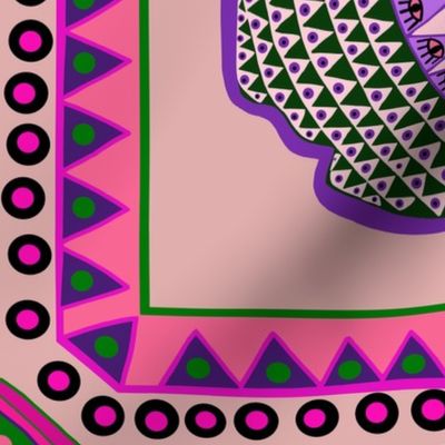GenZ Tribal Mask - Pink Violet Green - Design 15706507 -21x27