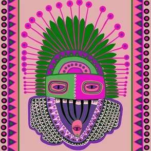 GenZ Tribal Mask - Pink Violet Green - Design 15706507 -21x27