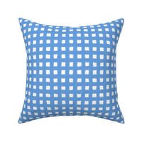 Distressed Floating White Squares on Cornflower Blue