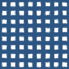 Distressed Floating White Squares on Aegean Blue